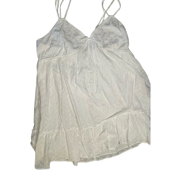 wild fable Dresses & Skirts - Wild Fable XXL White Eyelet Babydoll Double Adjustable Straps Ruched Dress